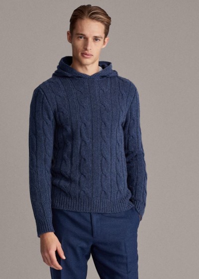 Ralph Lauren Cable-Knit Cashmere Hættetrøje Herre Danmark (LVPAQ1530)